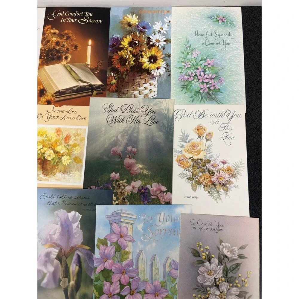 Vintage Sympathy Cards Fronts ONLY Scrapbooking Crafts Decoupage Lot of 50+